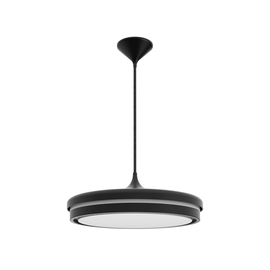 LED pendellampe Kea svart CCT RGB Ø42 cm bakside