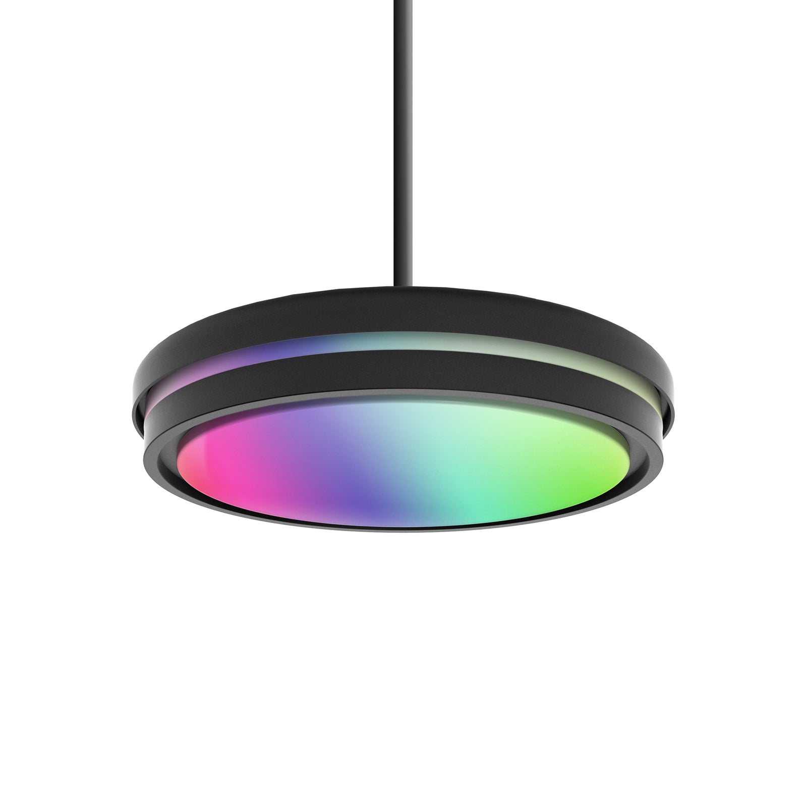 LED pendellampe Kea svart CCT RGB Ø42 cm detalj