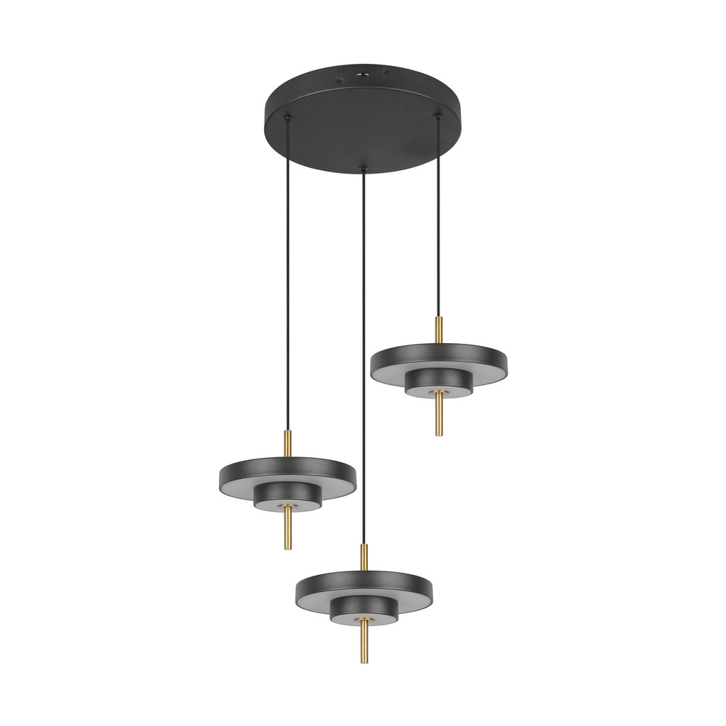 LED pendellampe Keaton svart/gull detalj