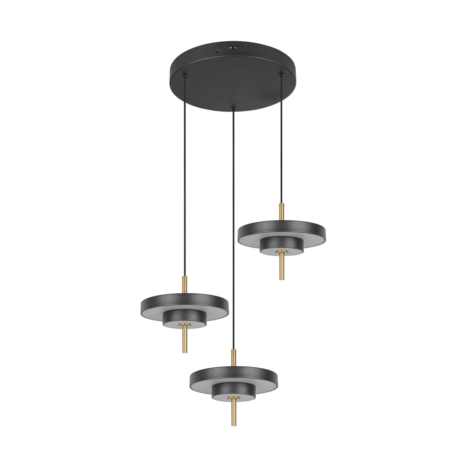 LED pendellampe Keaton svart/gull detalj