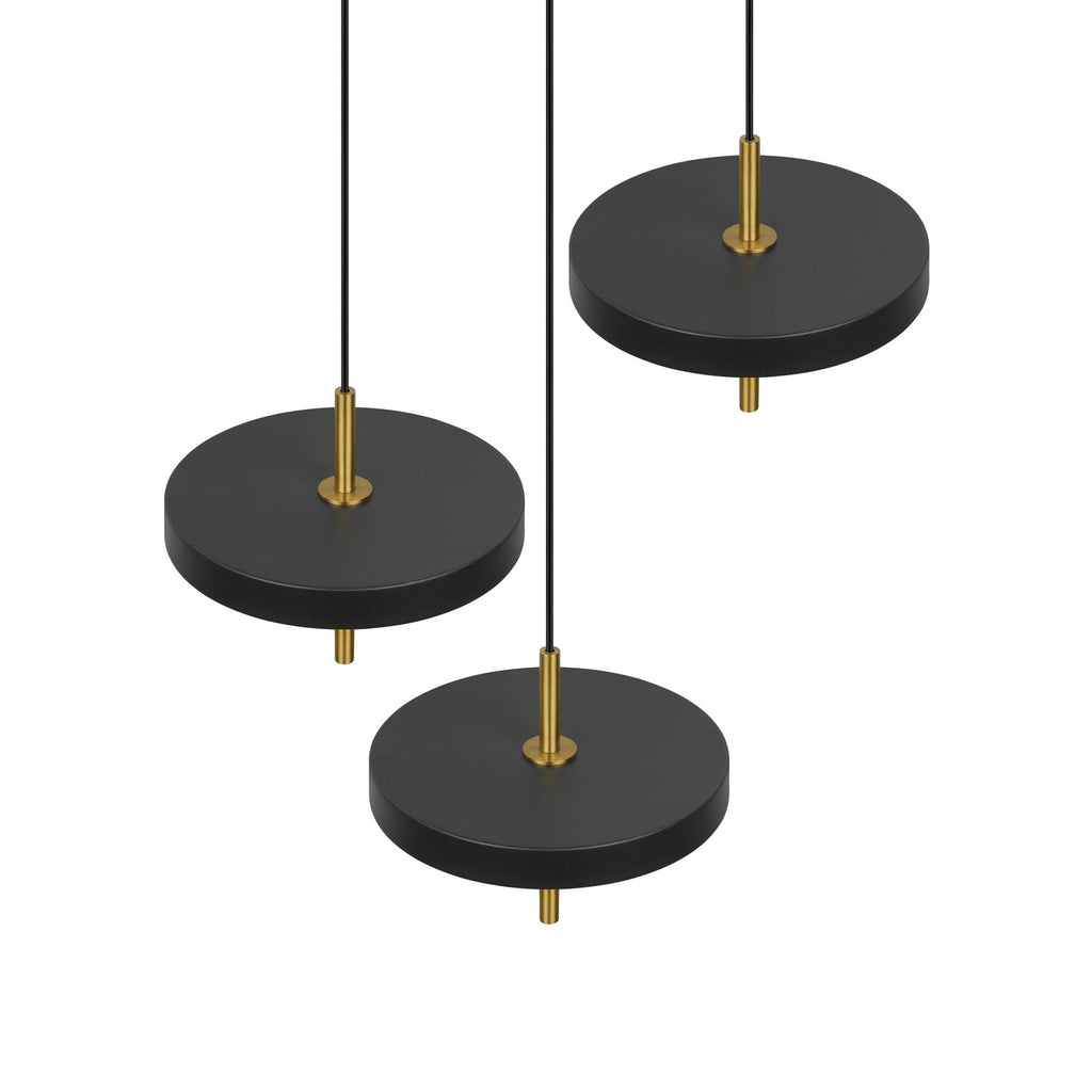 LED pendellampe Keaton svart/gull med veggbryter