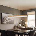 LED pendellampe Keijo eik matt nikkel dimbar 103 cm forfra