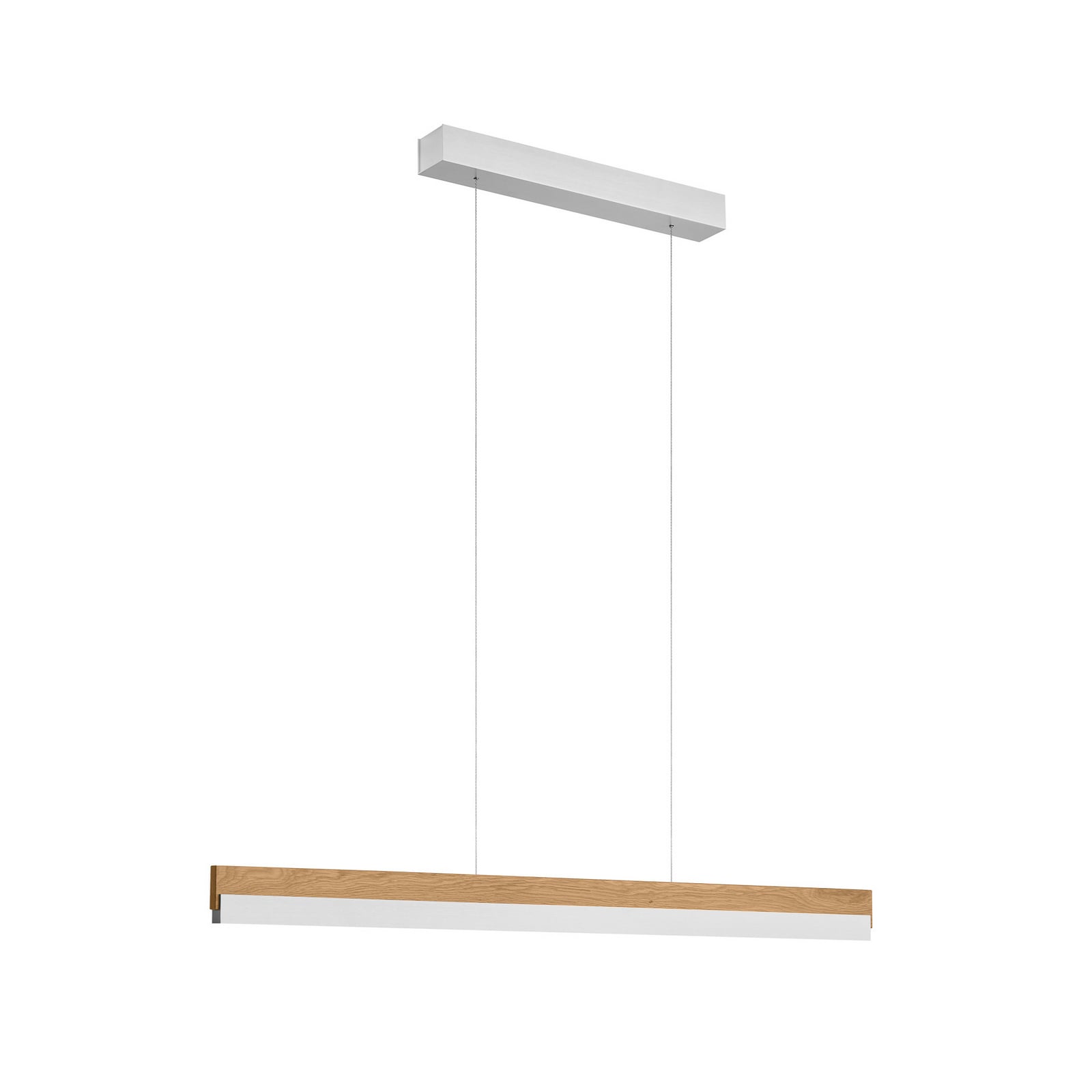 LED pendellampe Keijo eik matt nikkel dimbar 103 cm detalj