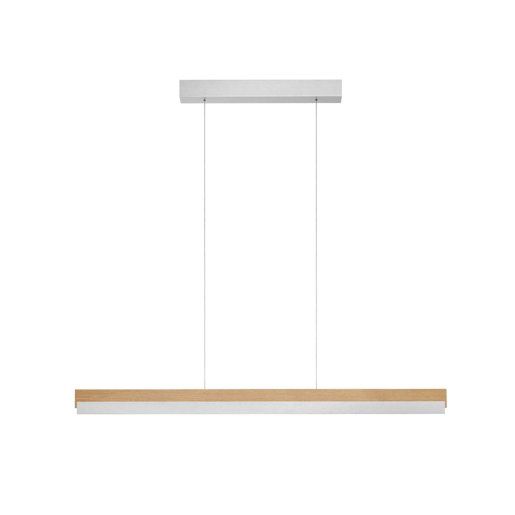 LED pendellampe Keijo eik matt nikkel dimbar 103 cm montert