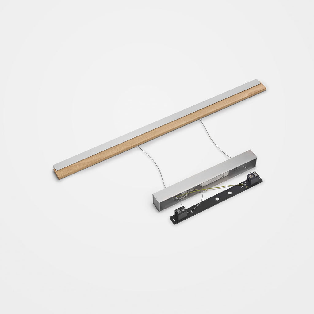 LED pendellampe Keijo eik matt nikkel dimbar 103 cm helhet