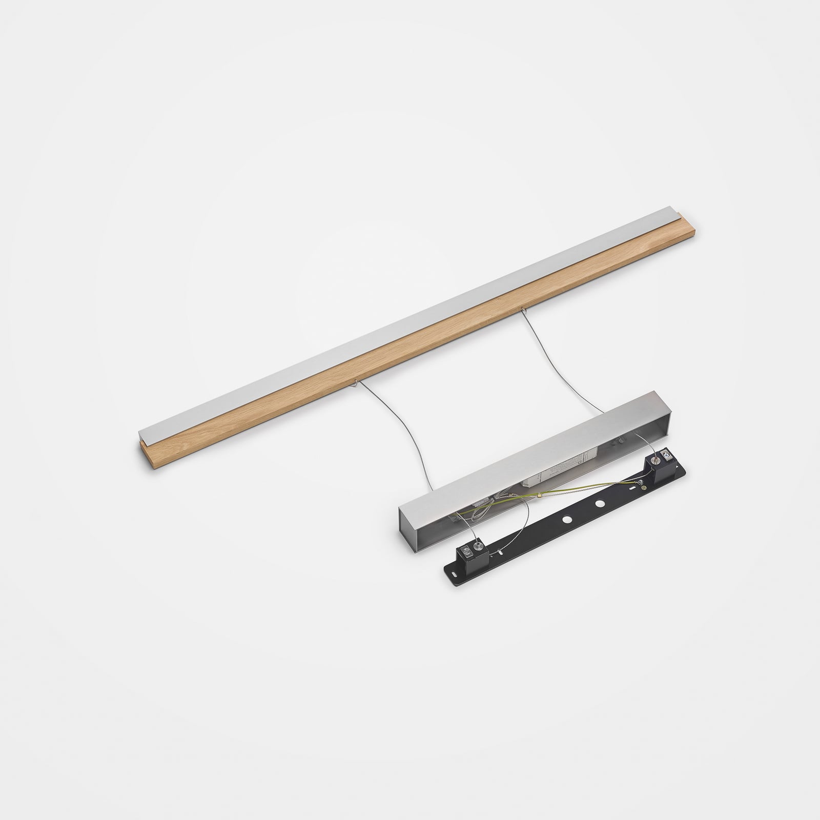 LED pendellampe Keijo eik matt nikkel dimbar 103 cm helhet
