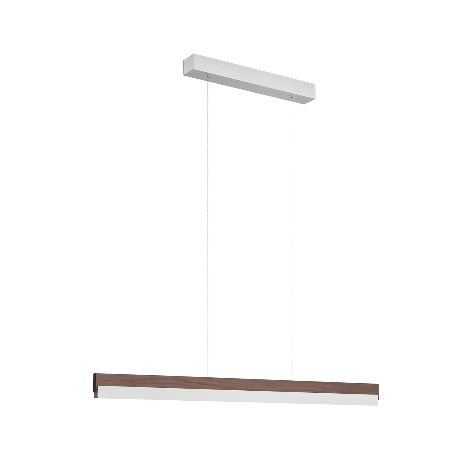 LED pendellampe Keijo valnøtt/matt nikkel 103 cm detalj av materiale