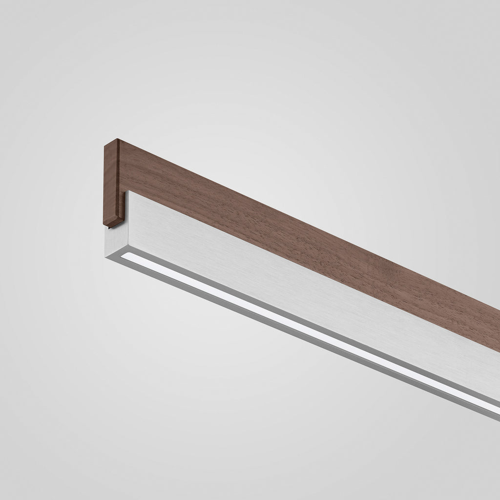 LED pendellampe Keijo valnøtt/matt nikkel 103 cm magnetfeste