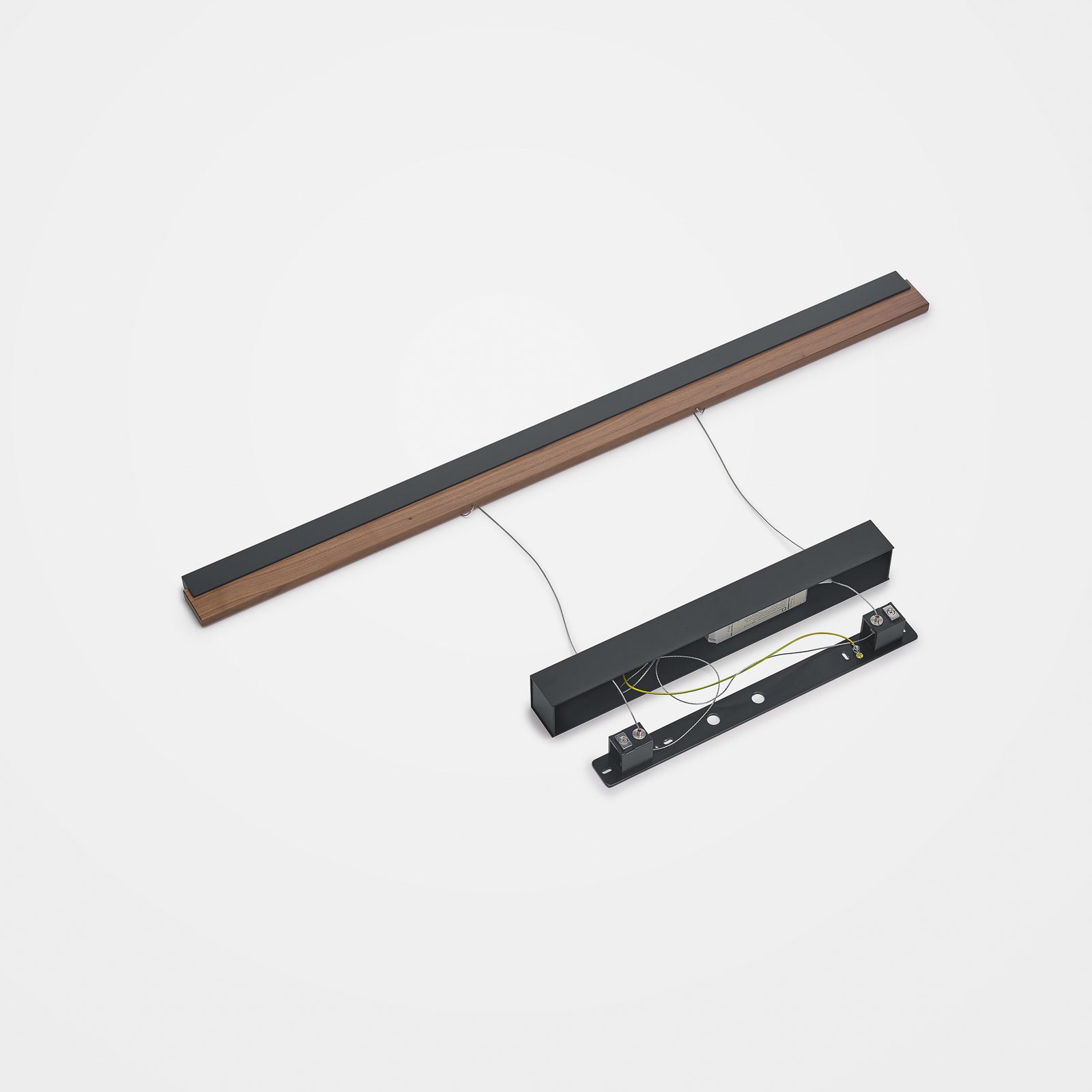 LED pendellampe Keijo valnøtt/svart dimbar 103 cm justerbar høyde