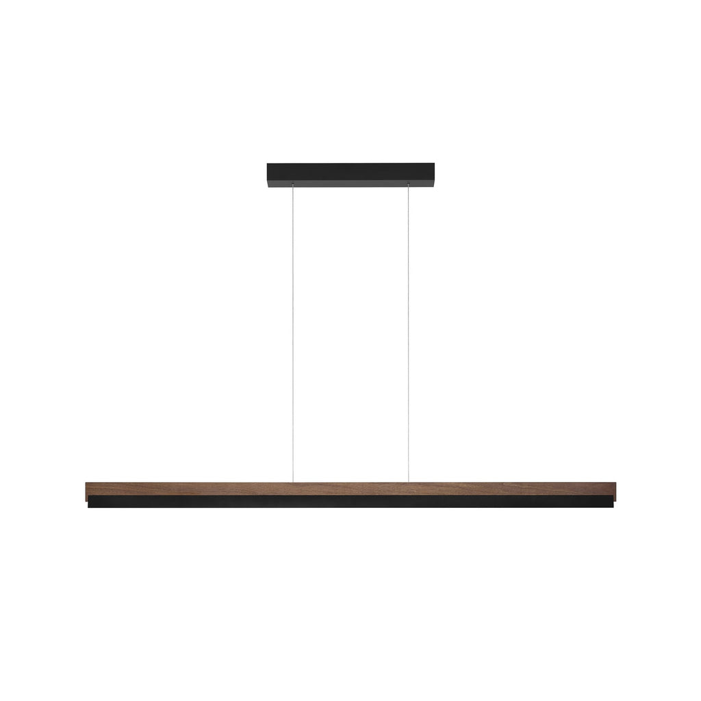 LED pendellampe Keijo valnøtt/svart dimbar 143 cm montert i rom