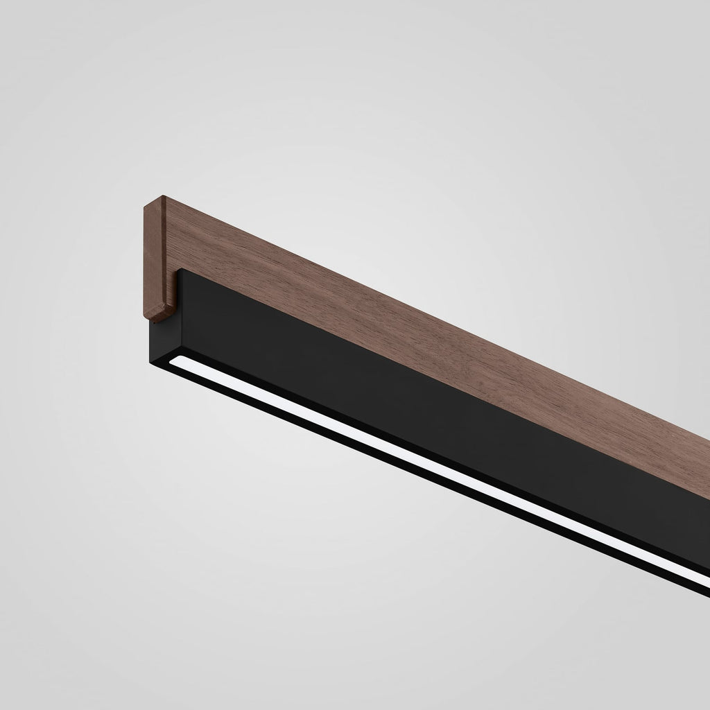 LED pendellampe Keijo valnøtt/svart dimbar 143 cm magnetfeste