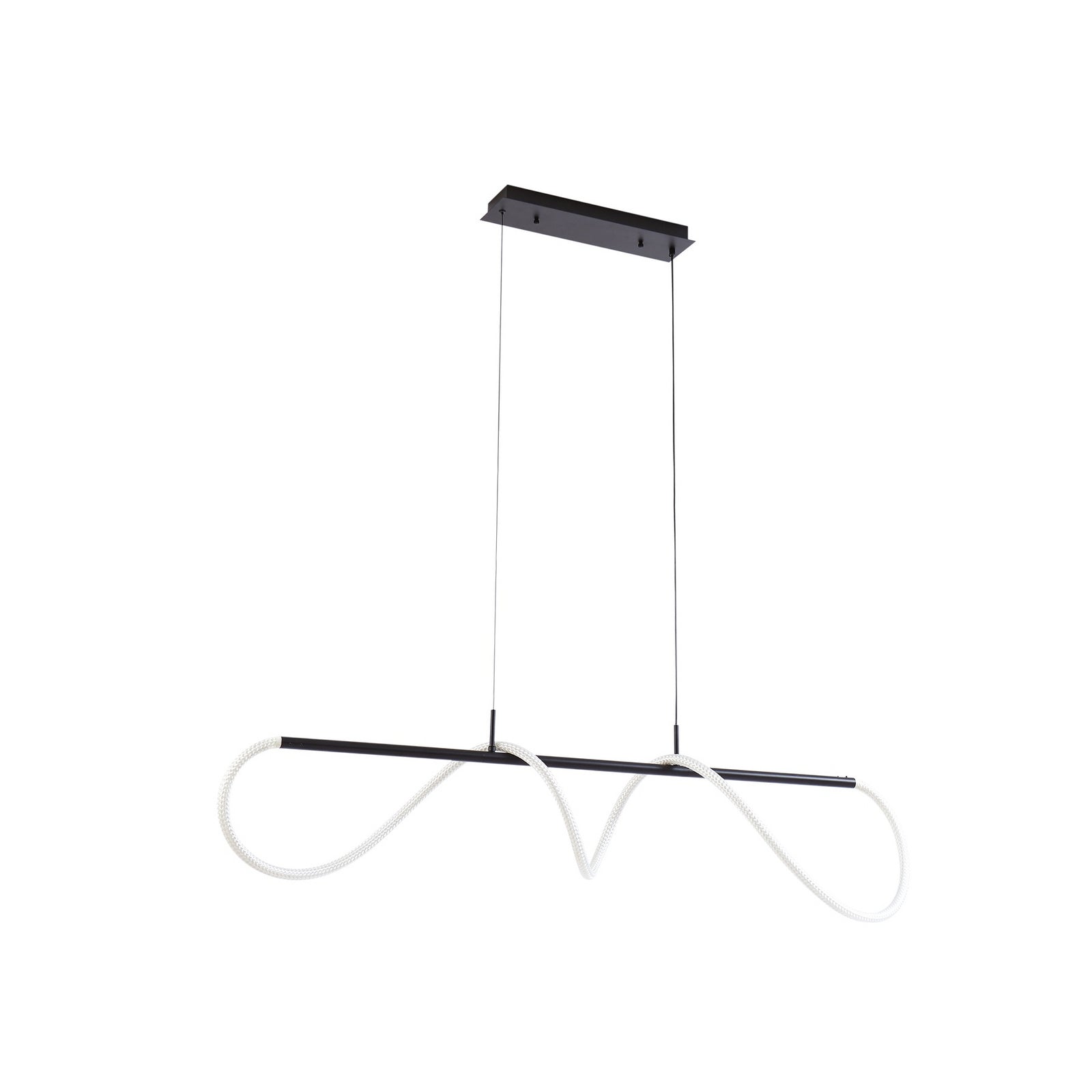 LED pendellampe Kisune svart/hvit 120 cm montert i rom