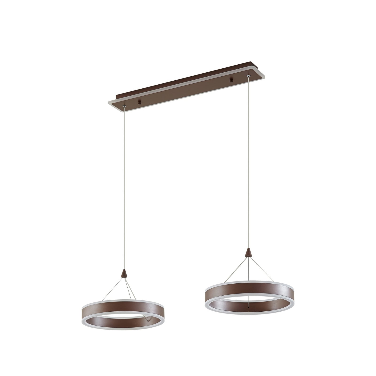 LED pendellampe Kolo 2-lys brun dimbar 86 cm montert