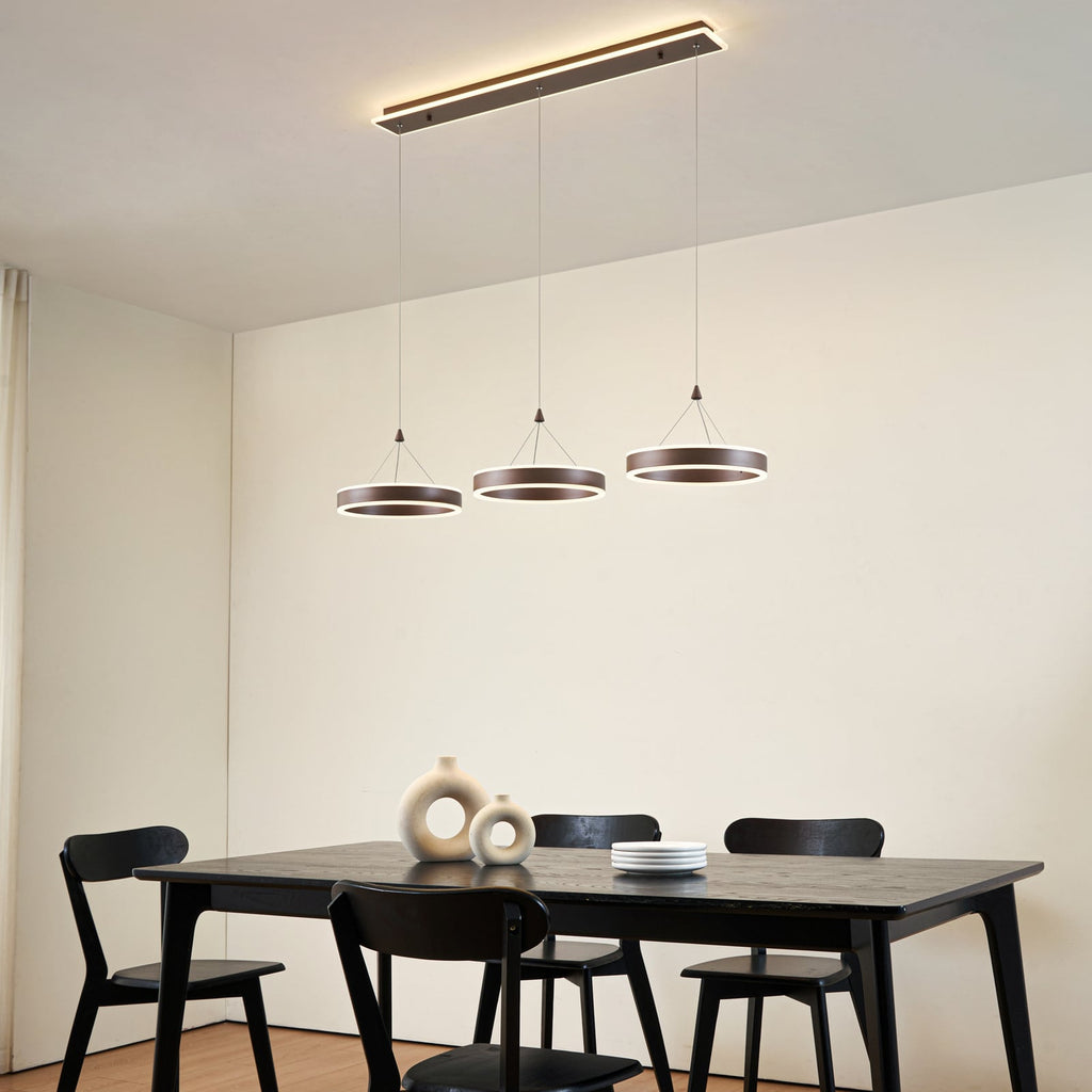 LED pendellampe Kolo 3-lys brun dimbar bakside