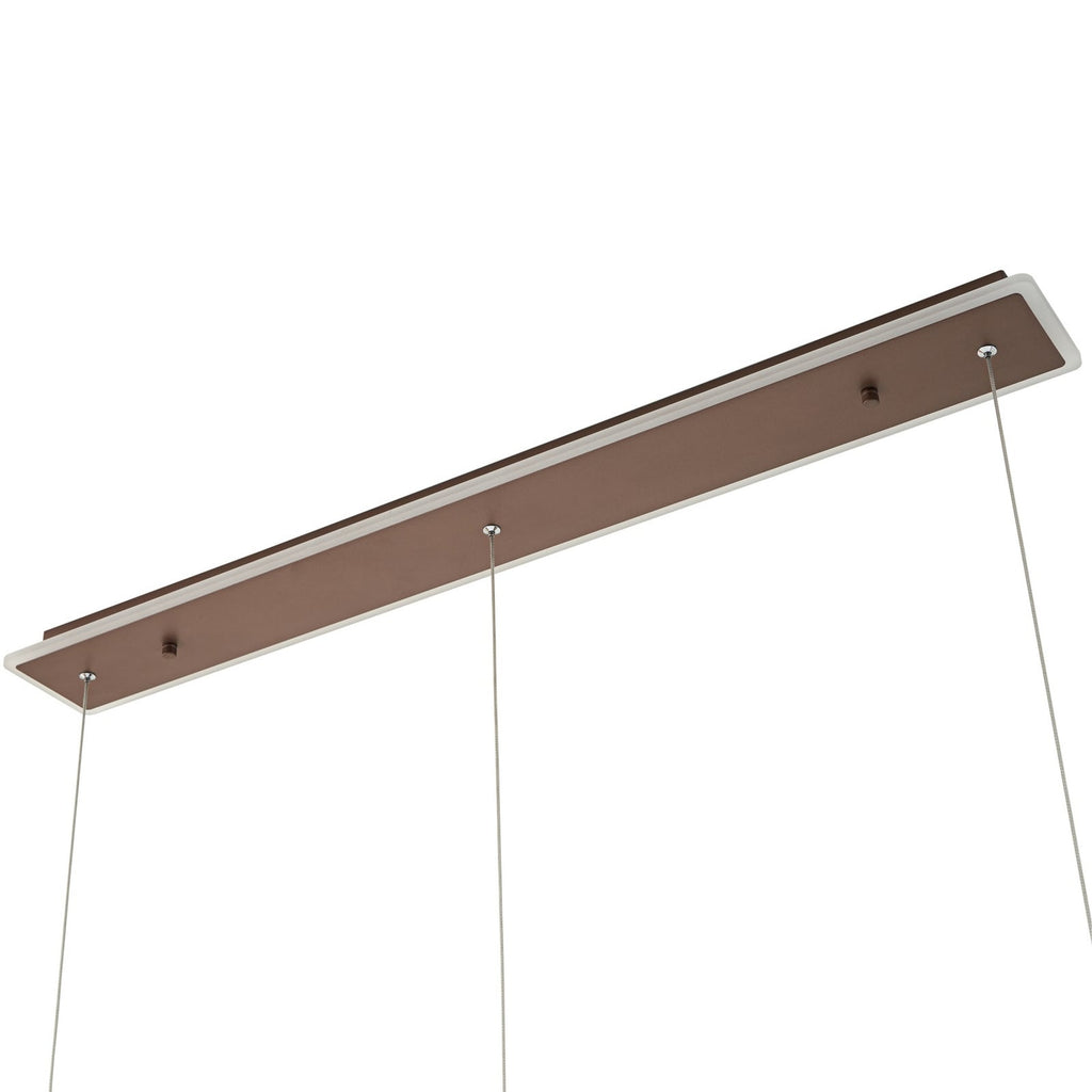 LED pendellampe Kolo 3-lys brun dimbar med varmt lys