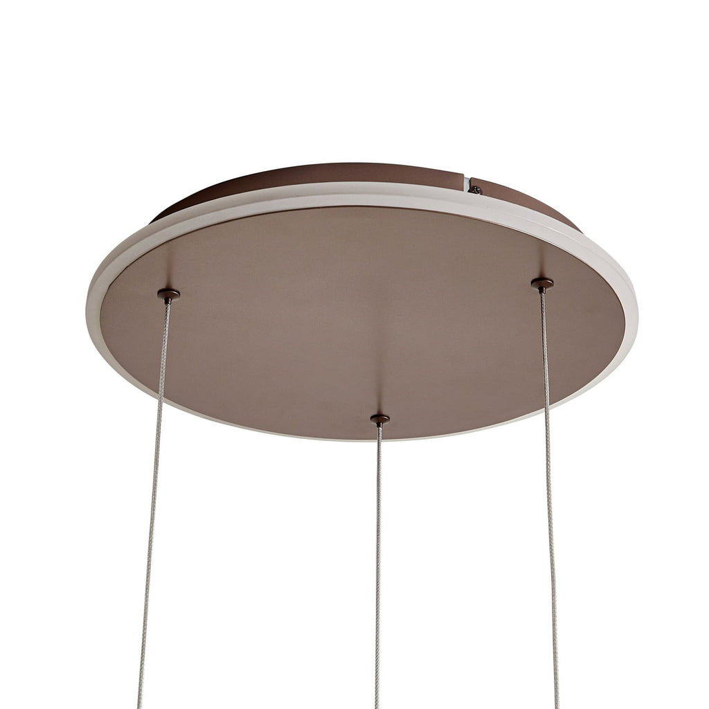 LED pendellampe Kolo 3-lys brun dimbar sett ovenfra