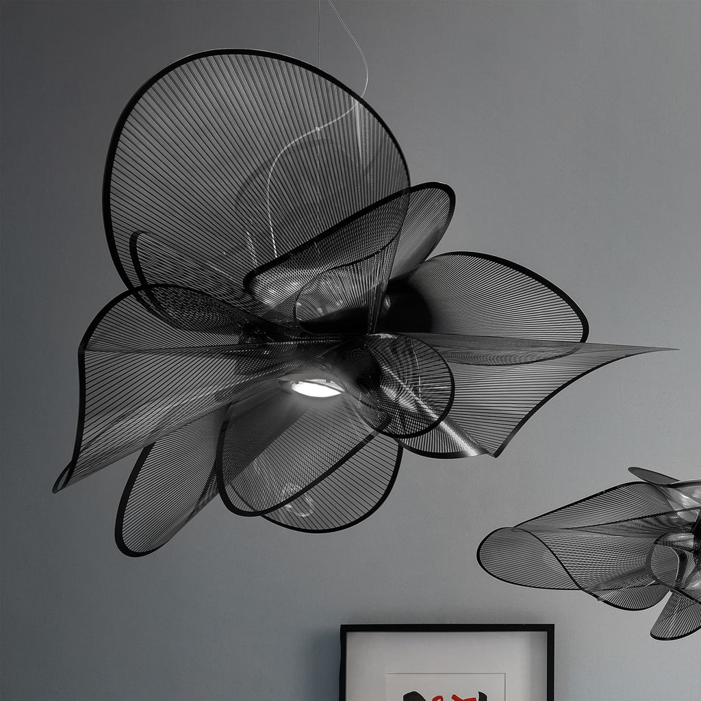 LED pendellampe La Belle Étoile svart Ø90 cm forfra