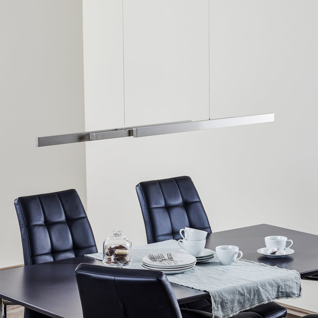 LED pendellampe Lara matt nikkel 134 cm dimbar bakside
