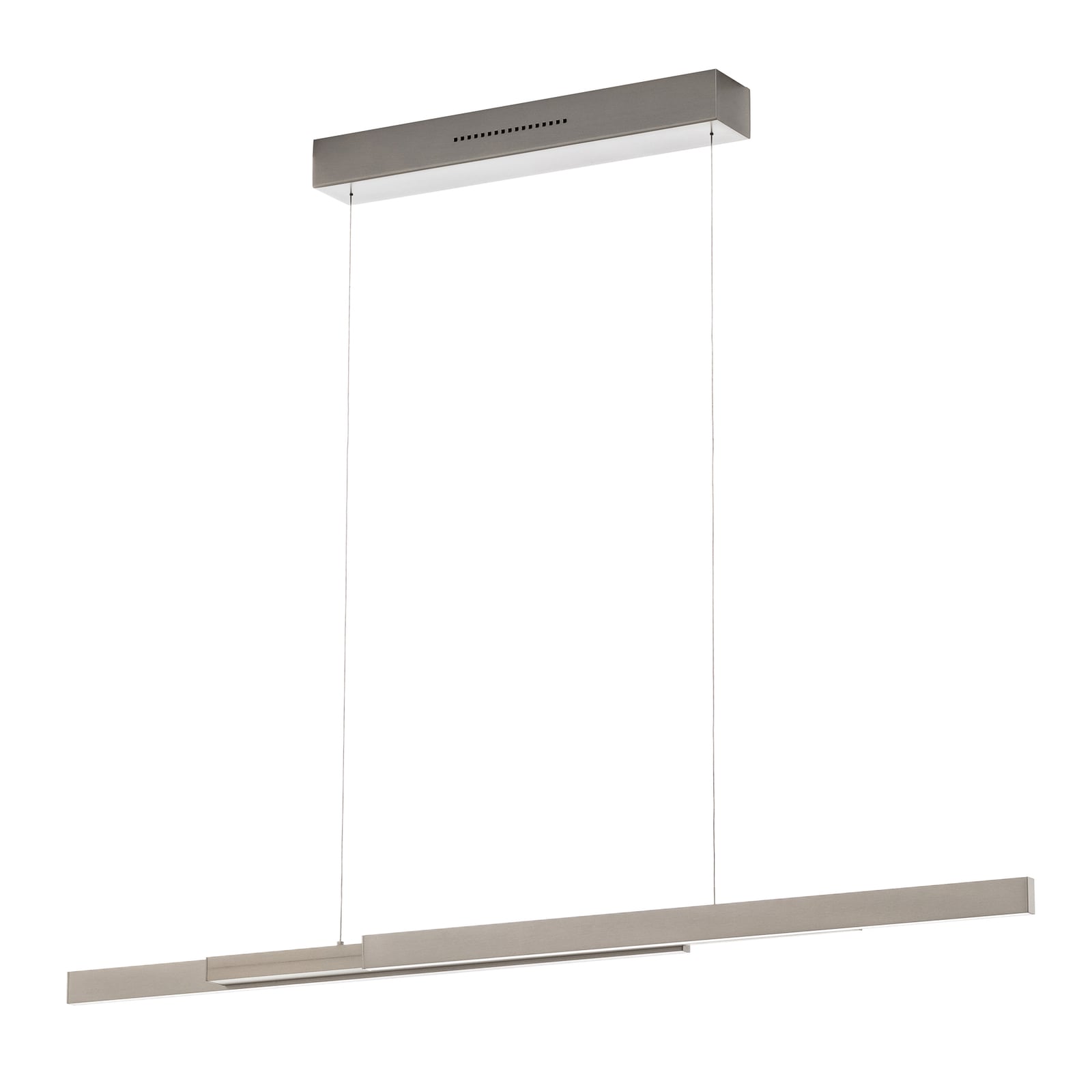 Detalj av LED pendellampe Lara matt nikkel 134 cm dimbar sensor