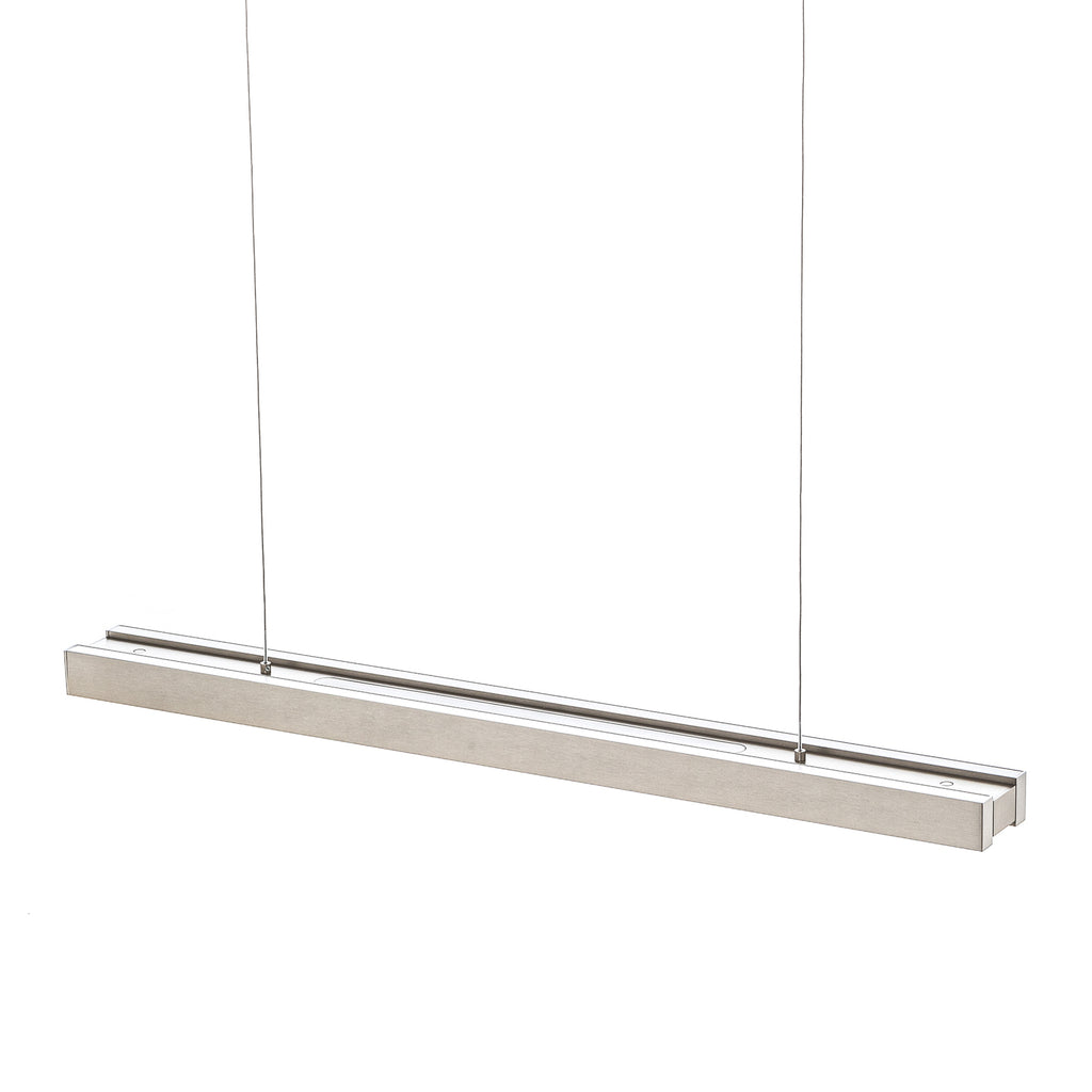 Montert LED pendellampe Lara matt nikkel 134 cm dimbar i stue
