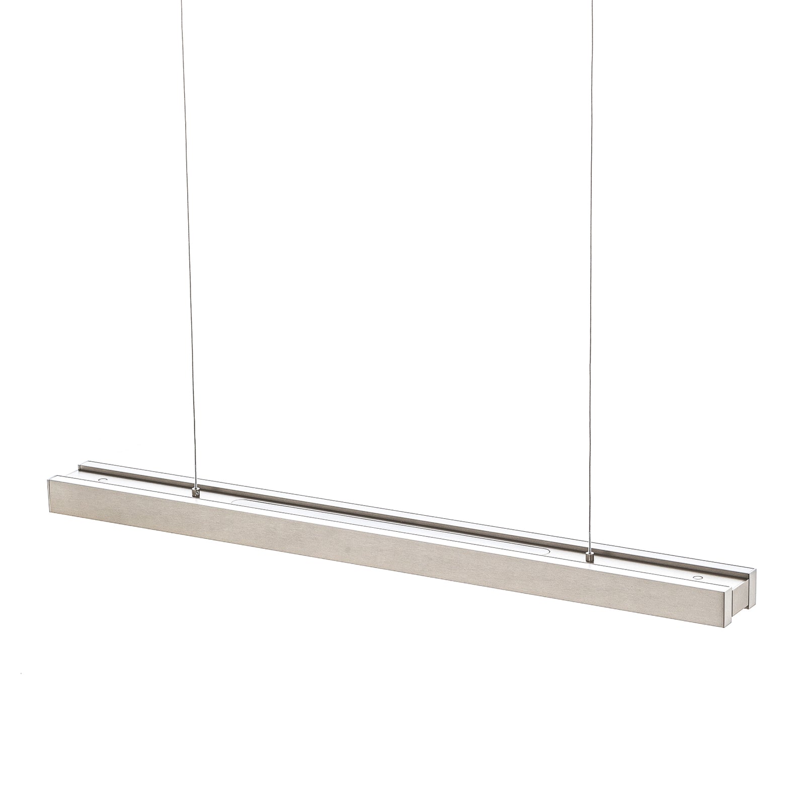Montert LED pendellampe Lara matt nikkel 134 cm dimbar i stue