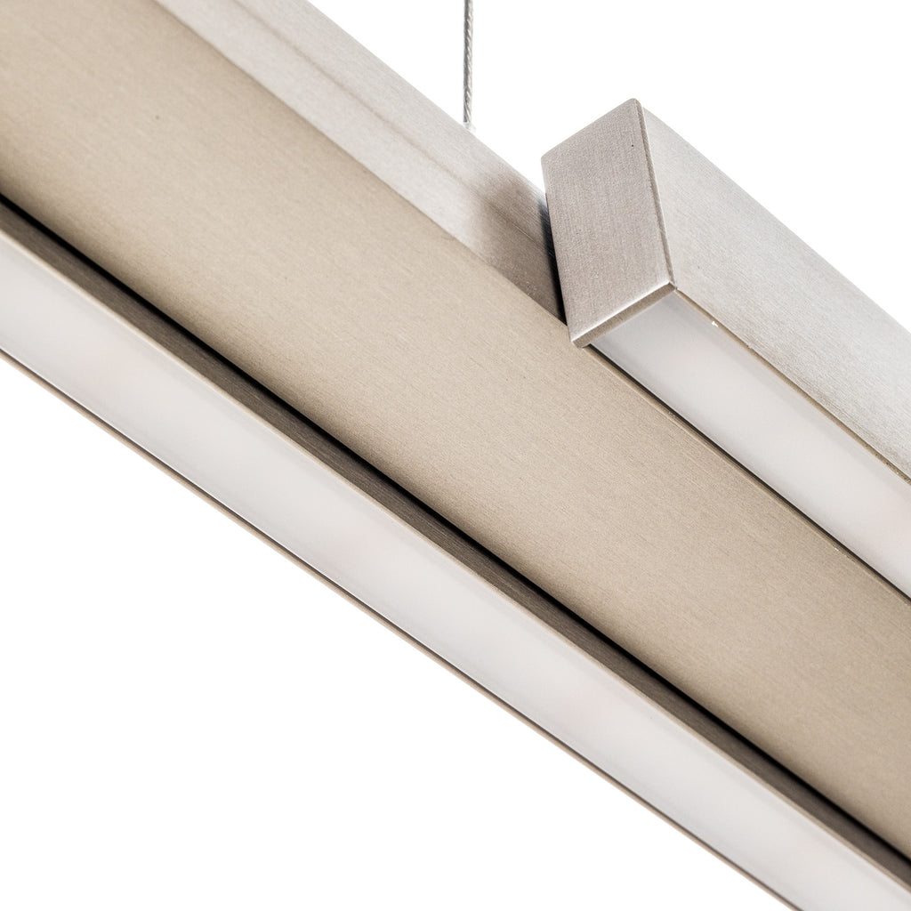 Lysfordeling LED pendellampe Lara matt nikkel 134 cm dimbar