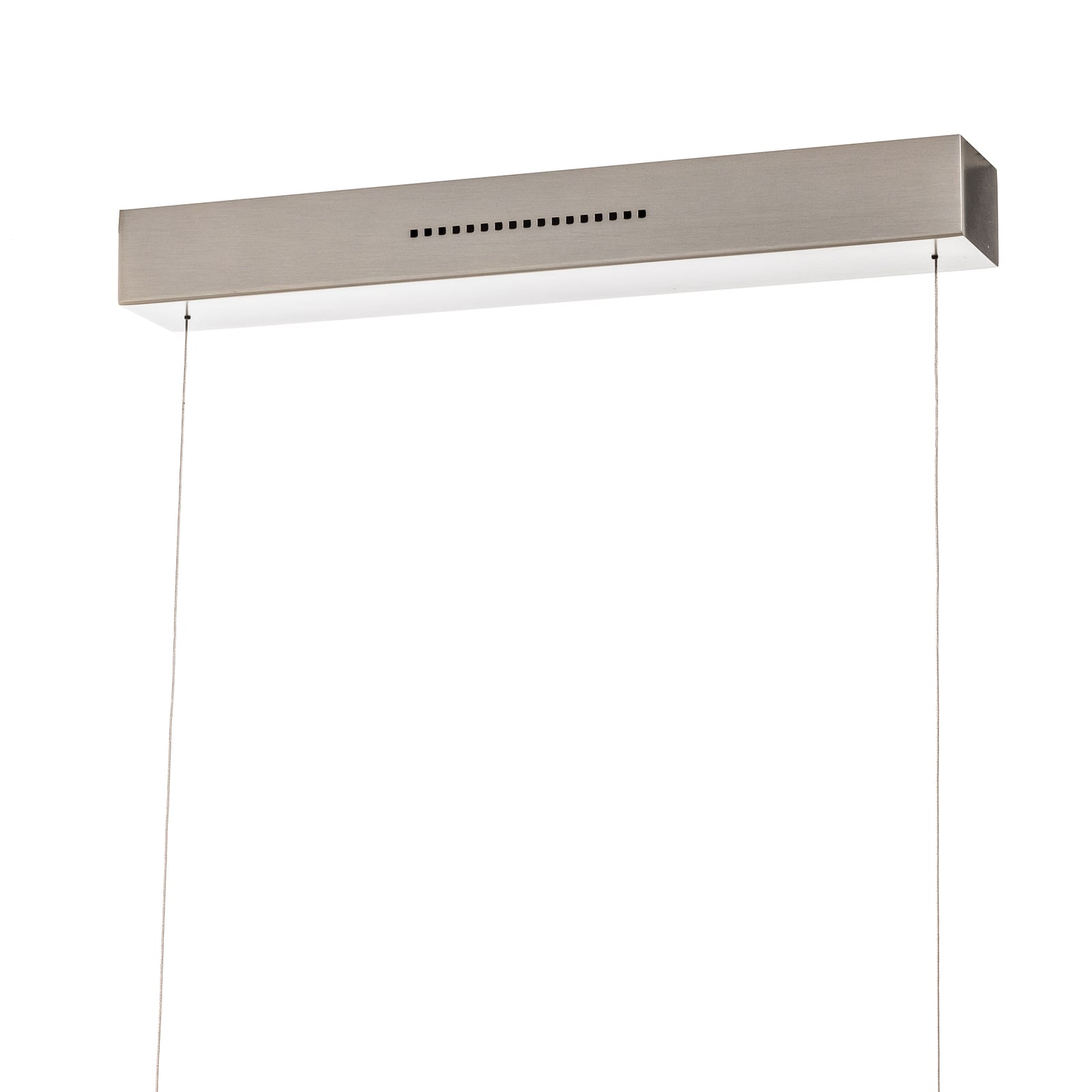 LED pendellampe Lara matt nikkel 134 cm dimbar sideprofil