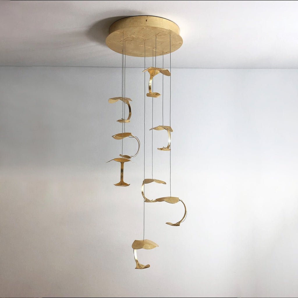 LED pendellampe Le Gigine 8-lys bladgull dimbar forfra