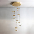 LED pendellampe Le Gigine 8-lys bladgull dimbar forfra