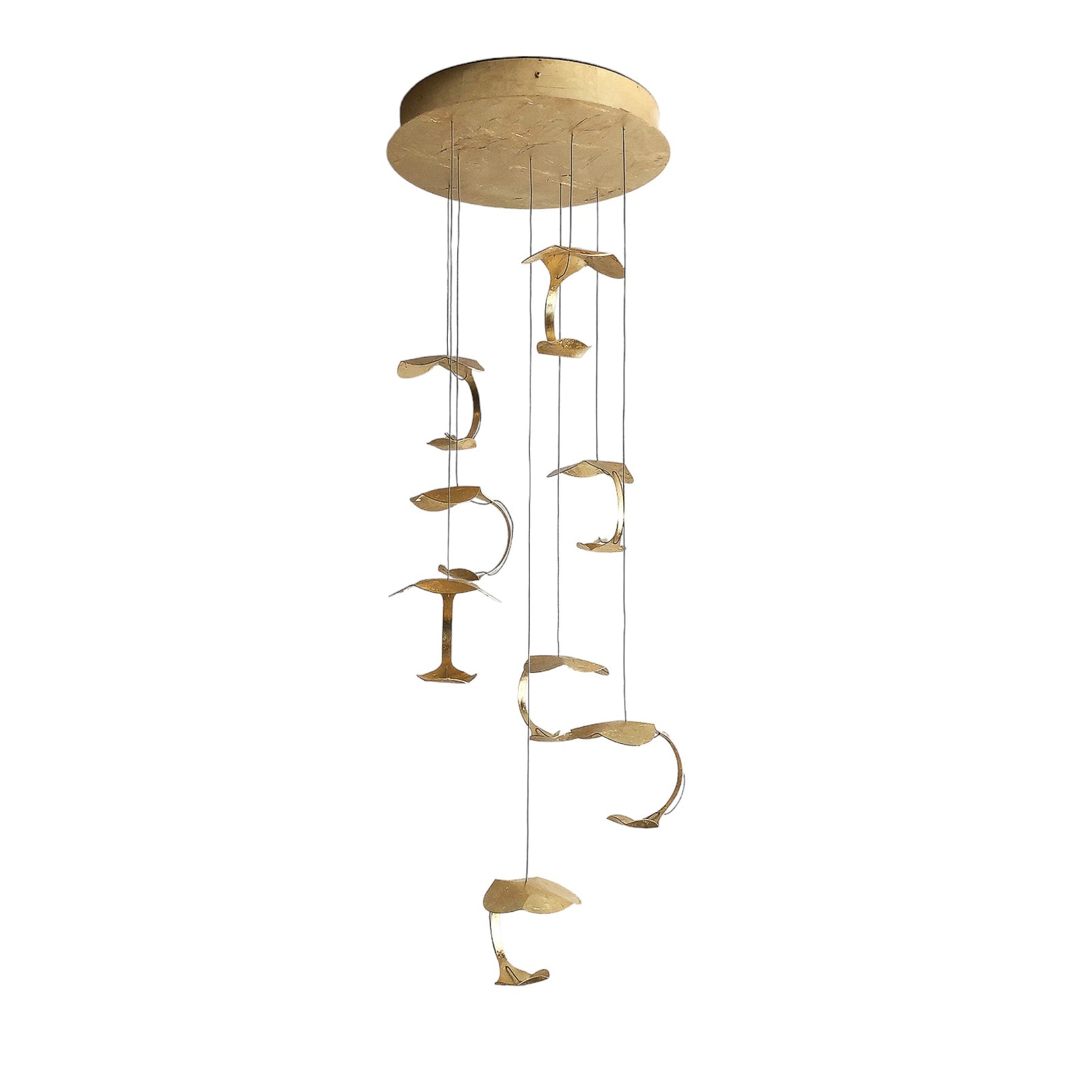 LED pendellampe Le Gigine 8-lys bladgull dimbar detalj
