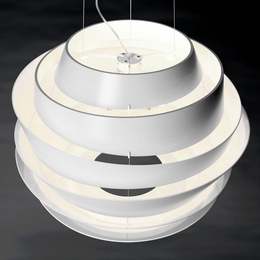 Detalj av LED pendellampe Le Soleil hvit dimbar DALI Ø62 cm