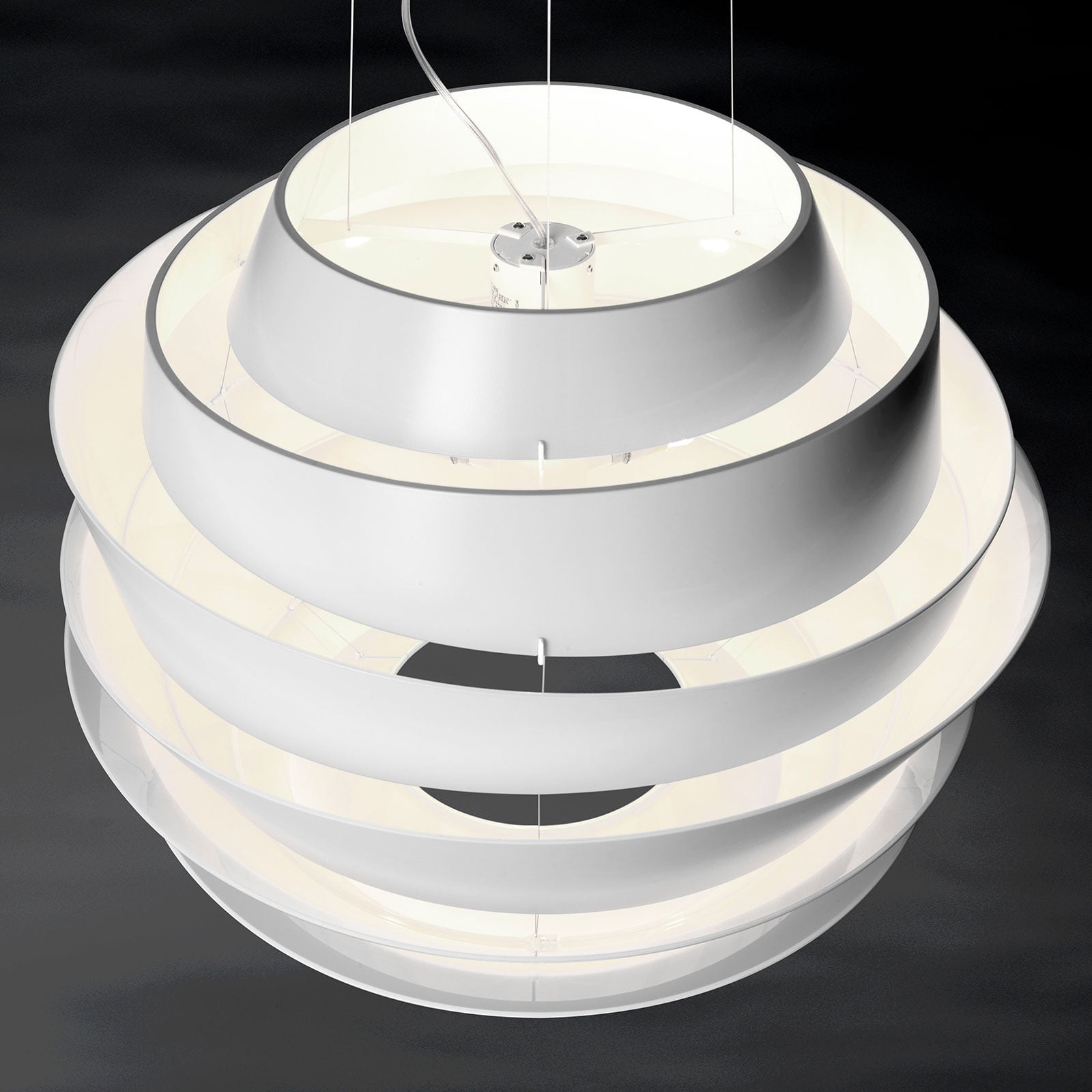 Detalj av LED pendellampe Le Soleil hvit dimbar DALI Ø62 cm
