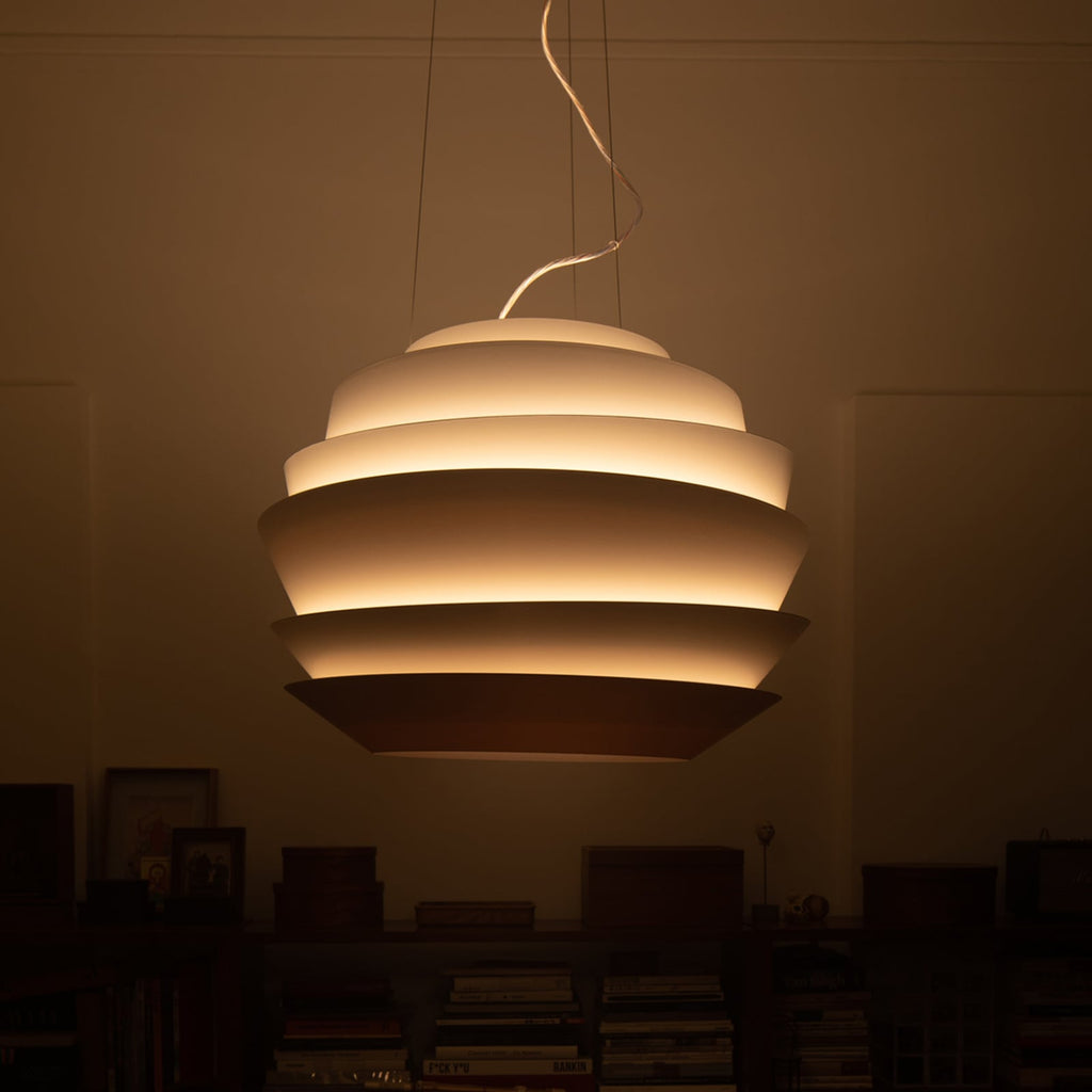 Nærbilde av LED pendellampe Le Soleil hvit dimbar DALI Ø62 cm