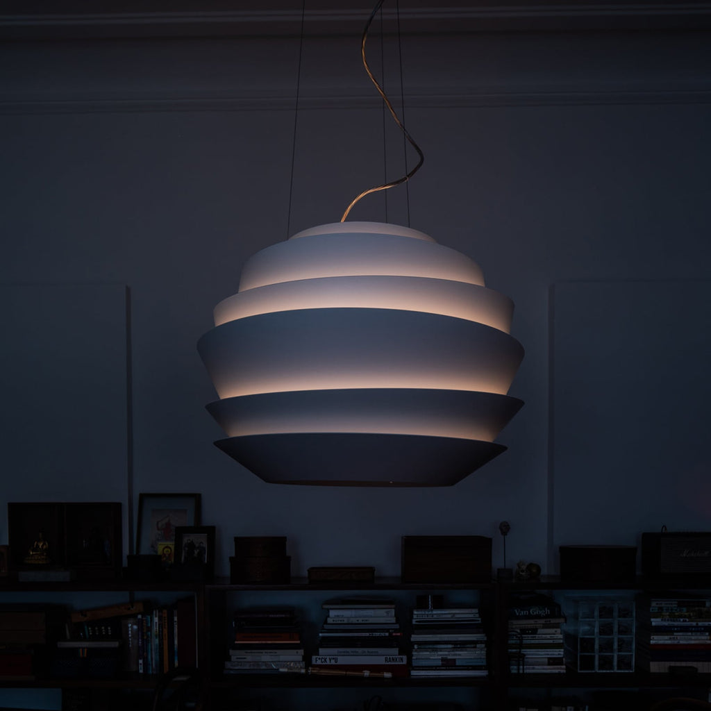 LED pendellampe Le Soleil hvit dimbar DALI Ø62 cm sideprofil