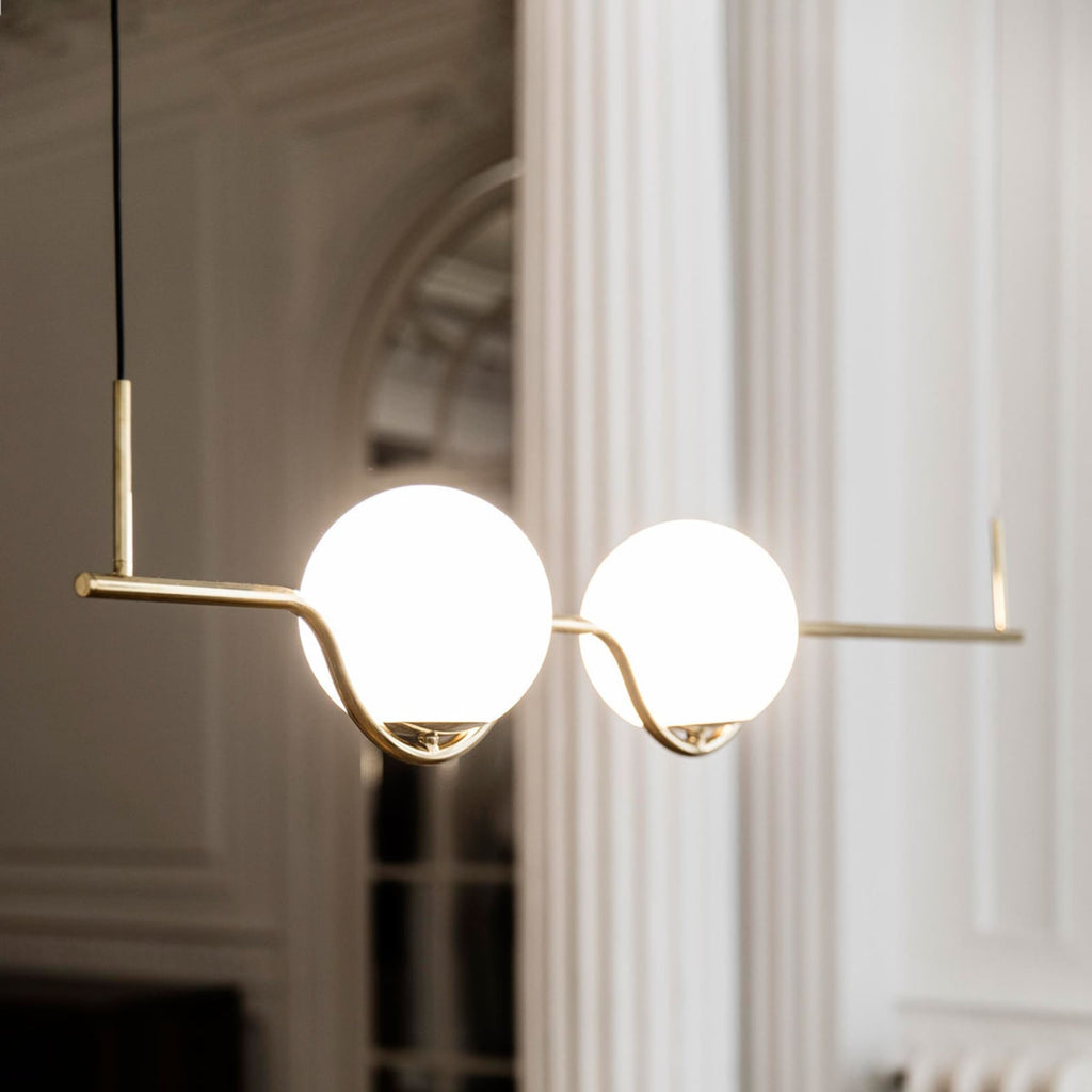 LED pendellampe Le Vita 2-lys opalglass gull forfra