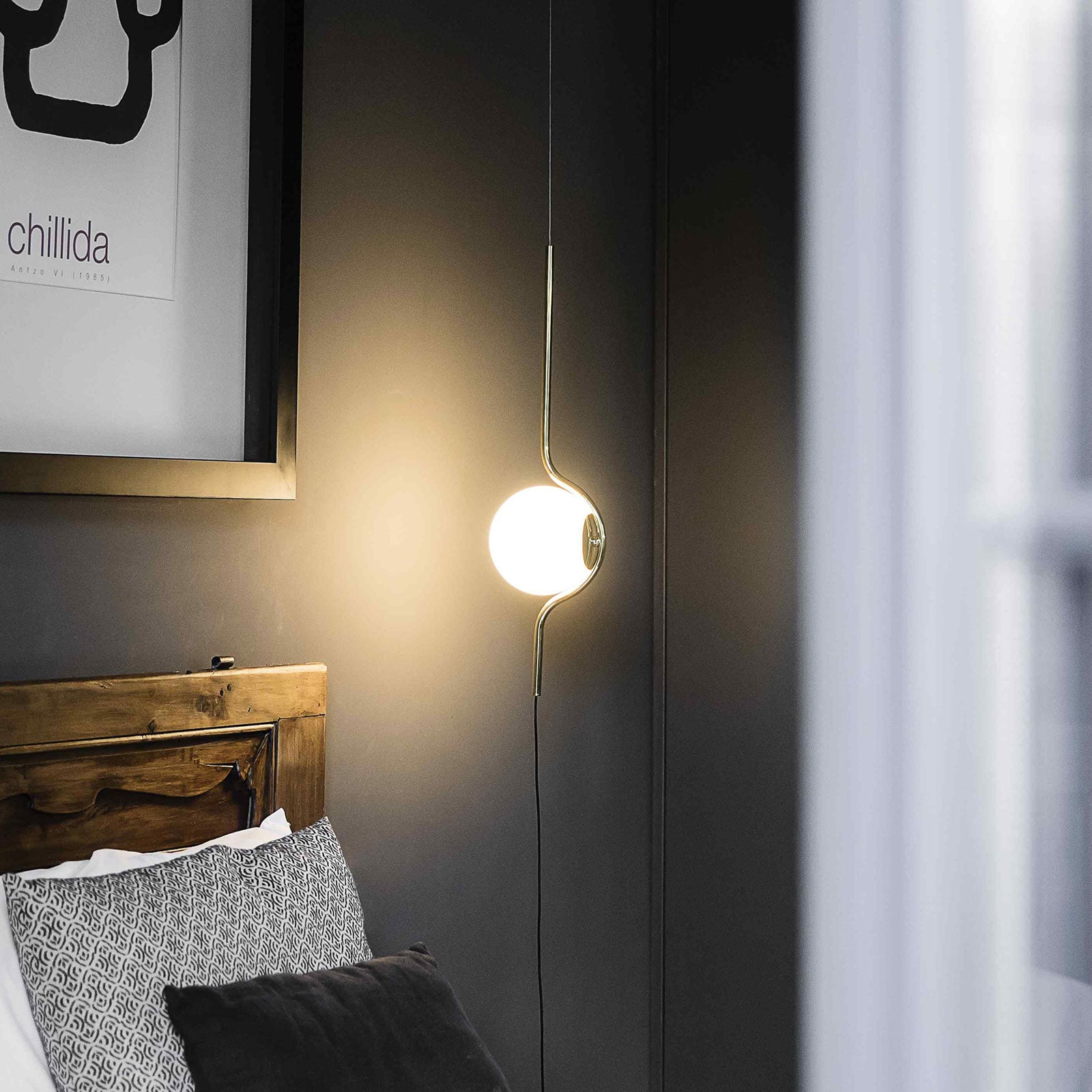LED pendellampe Le Vita opalglass gull forfra