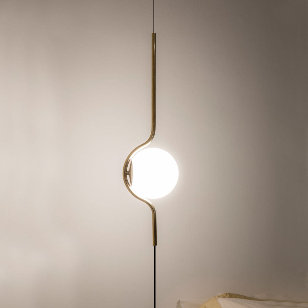 LED pendellampe Le Vita opalglass gull med synlig ledning