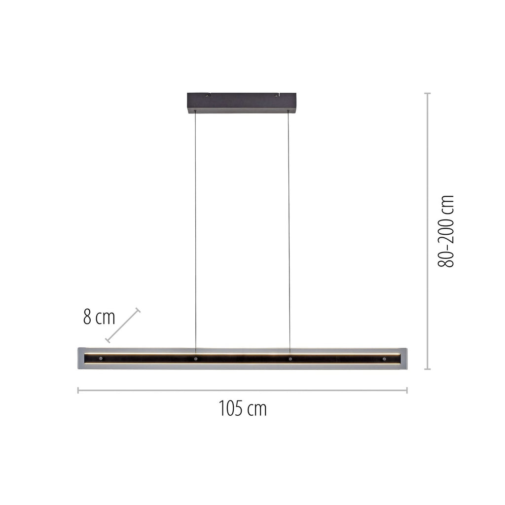 LED pendellampe Lena svart dimbar 105 cm detalj av lampehode