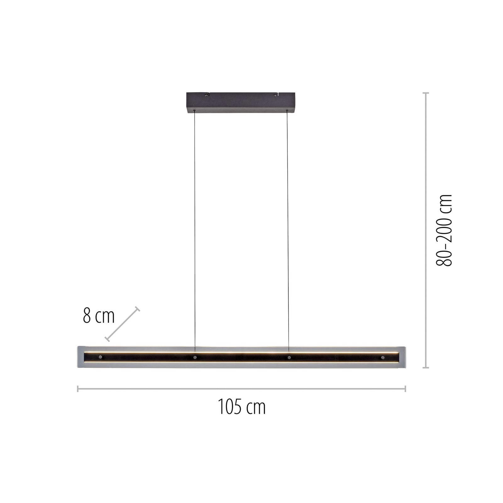 LED pendellampe Lena svart dimbar 105 cm detalj av lampehode