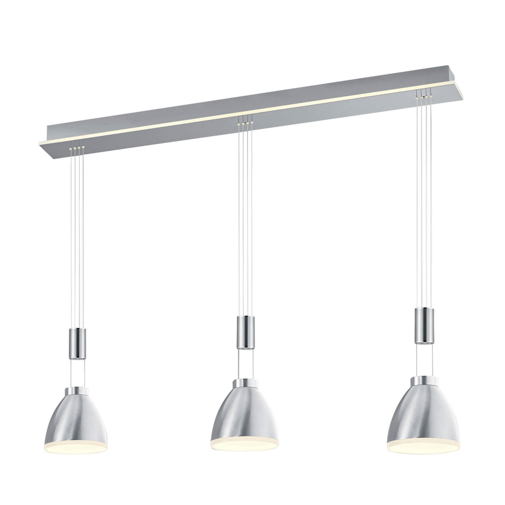 LED pendellampe Leni 3-lys matt nikkel bakside