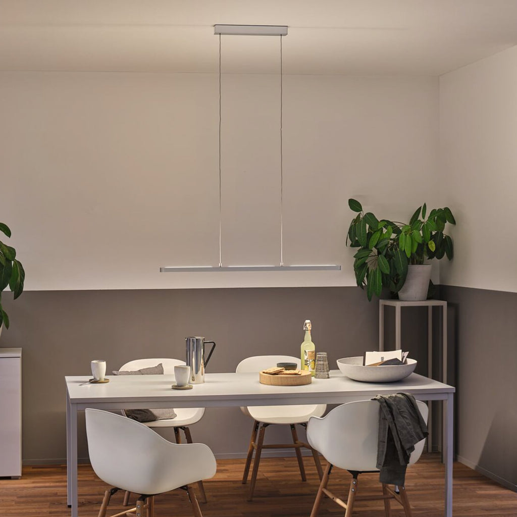 LED pendellampe Lento dimbar krom CCT Zigbee 100 cm forfra