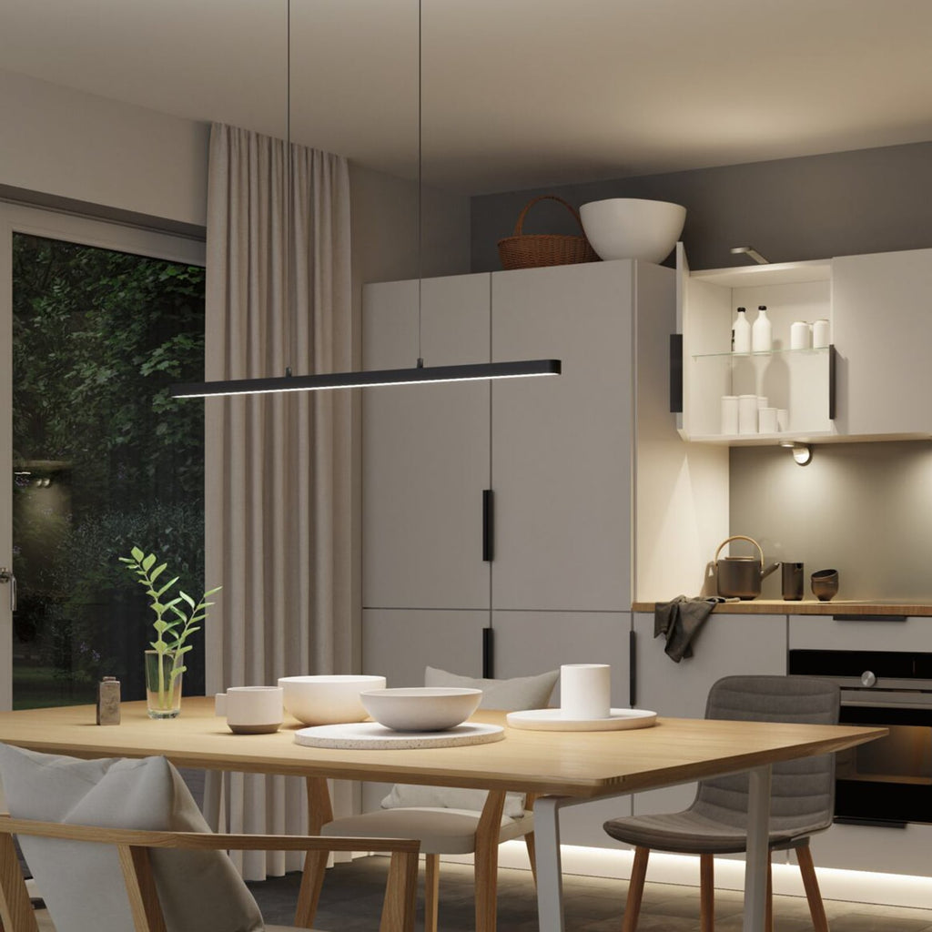 LED pendellampe Lento opp/ned CCT dimbar ZigBee svart forfra