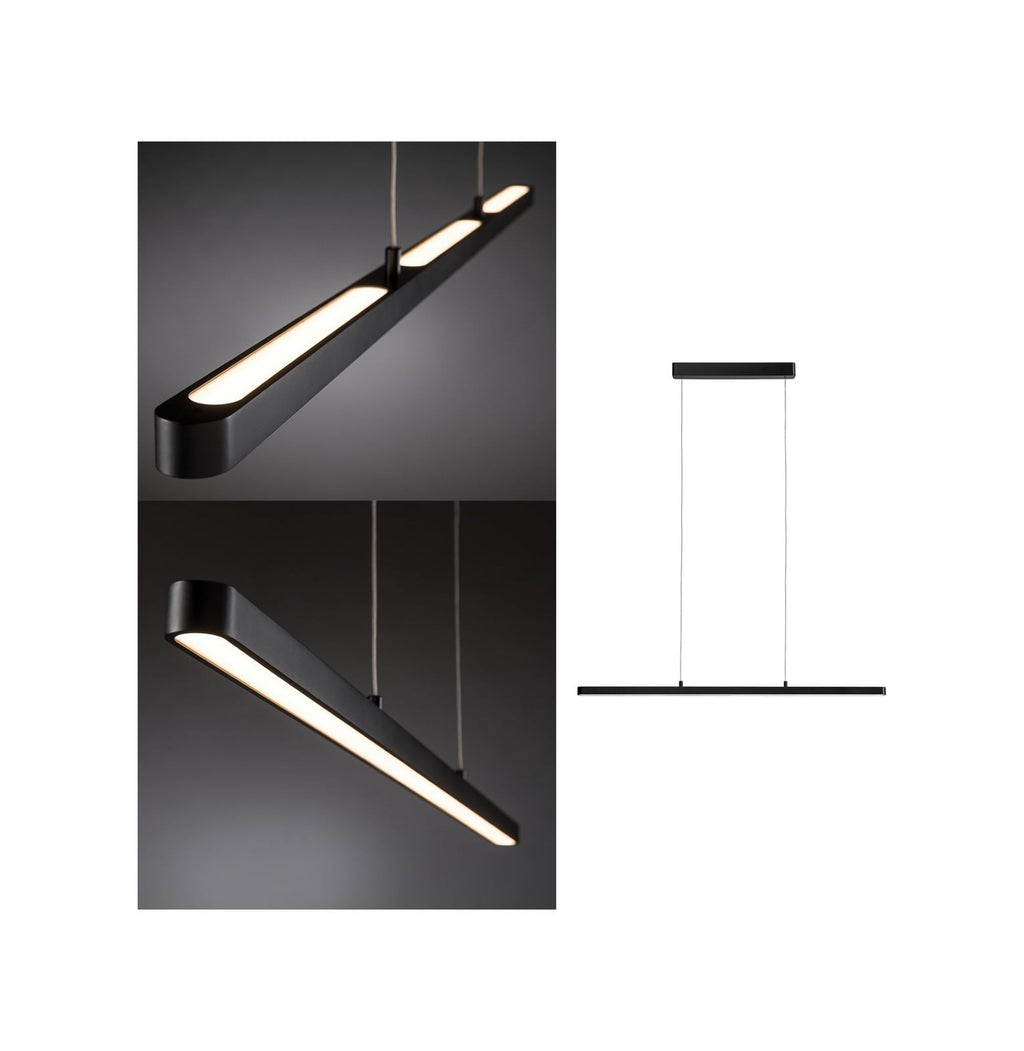 LED pendellampe Lento svart opp og ned dimbar 100 cm forfra