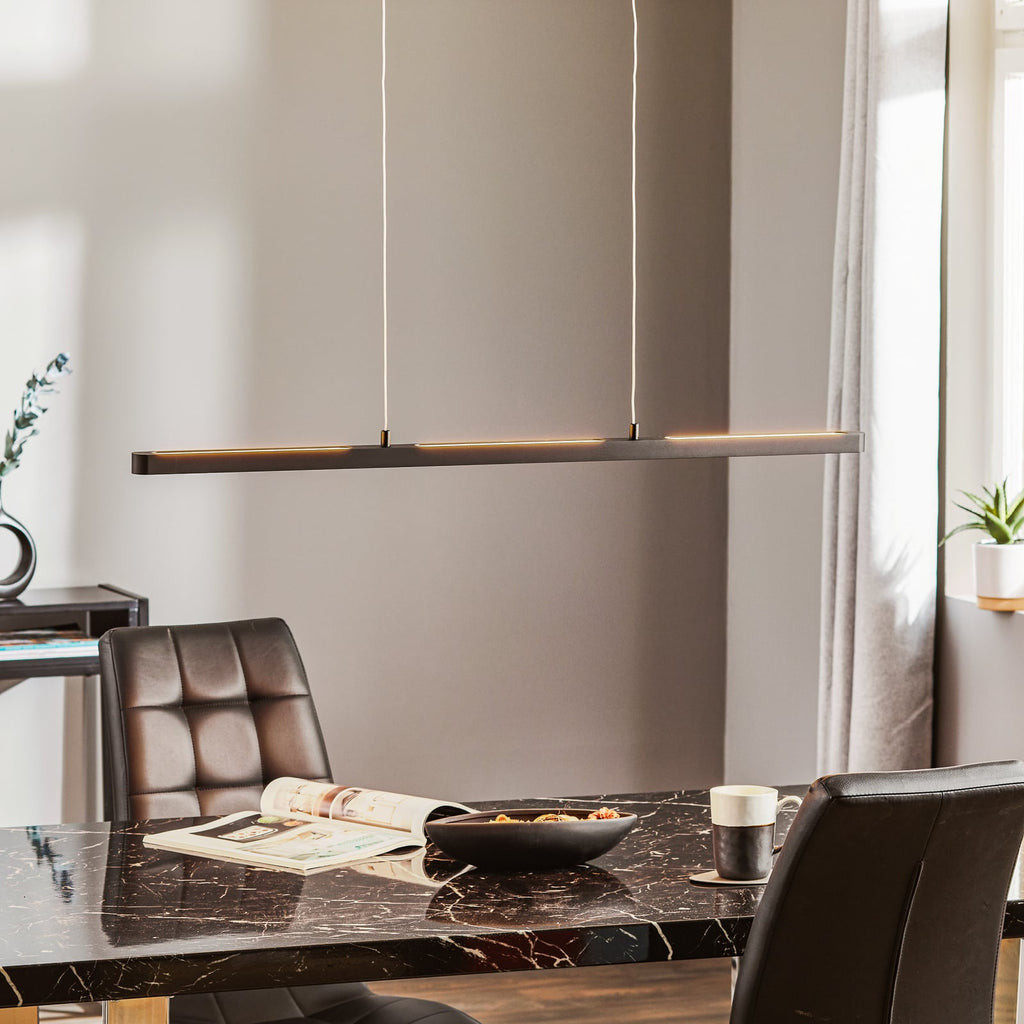 LED pendellampe Lento svart opp og ned dimbar 100 cm detalj