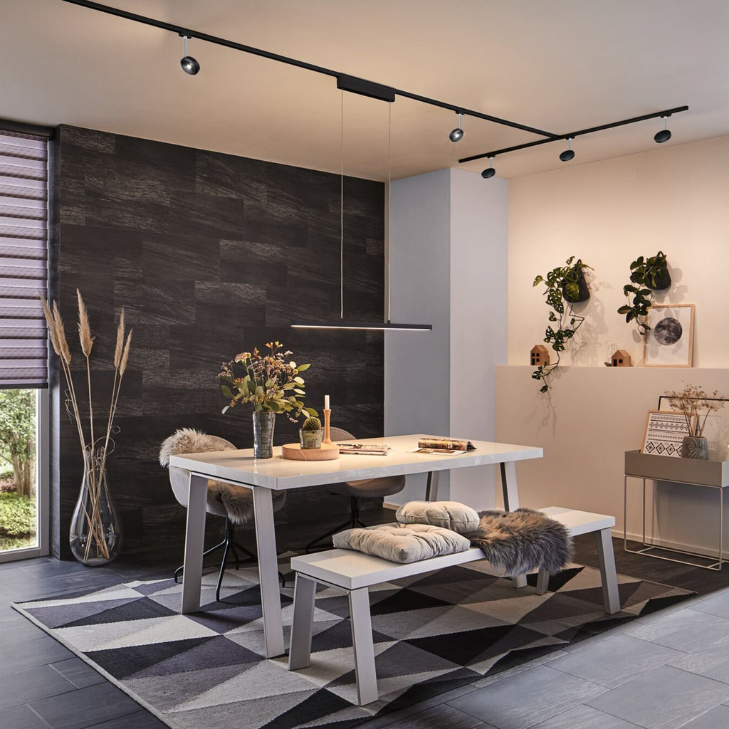 LED pendellampe Lento for URail skinnesystem svart bakside