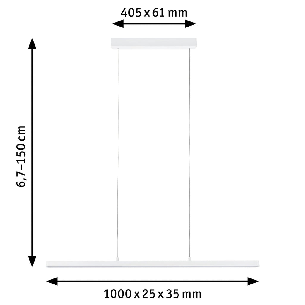 Detalj av LED-pendellampe Lento ZigBee CCT dimbar hvit 100 cm