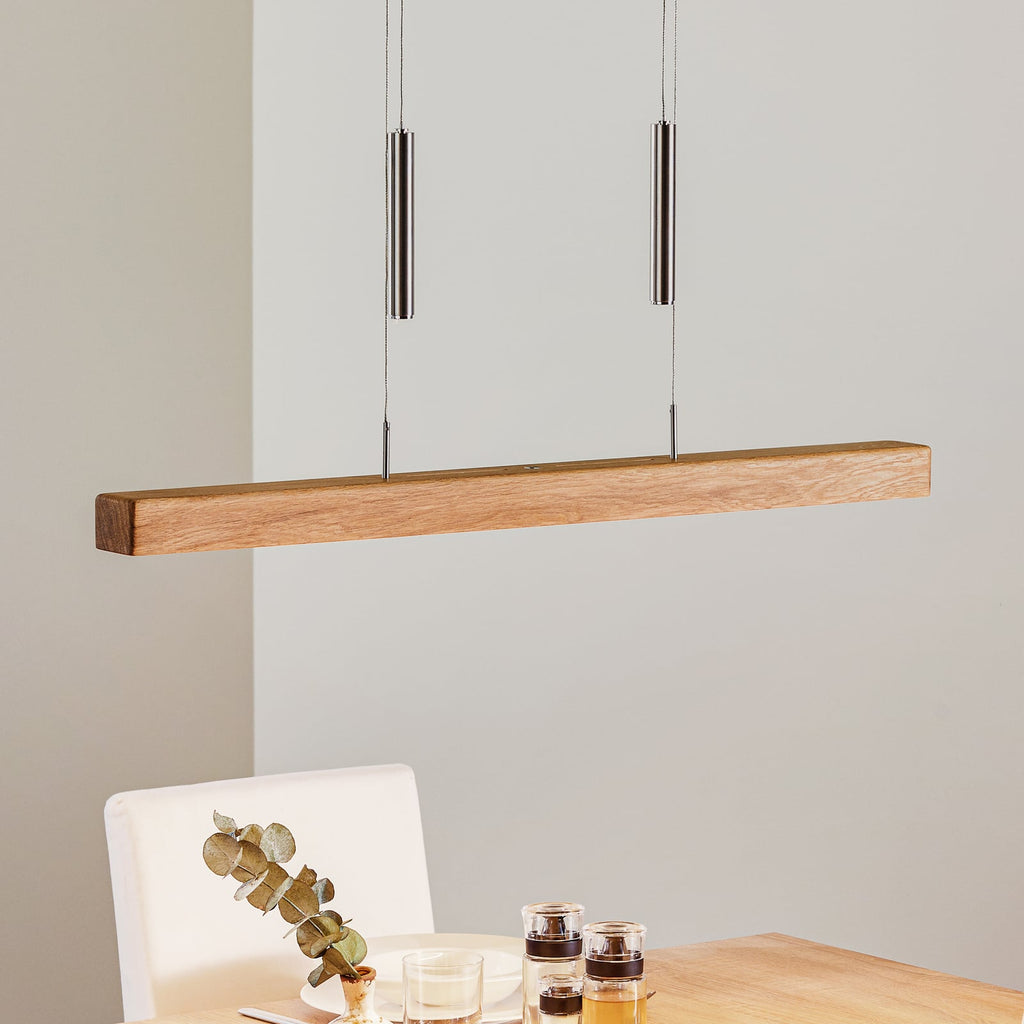 LED pendellampe Leonora Down dimbar eik 85 cm CCT forfra