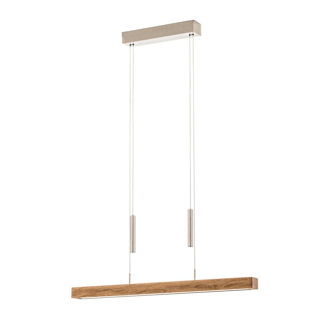 LED pendellampe Leonora Down dimbar eik 85 cm CCT montert over spisebord