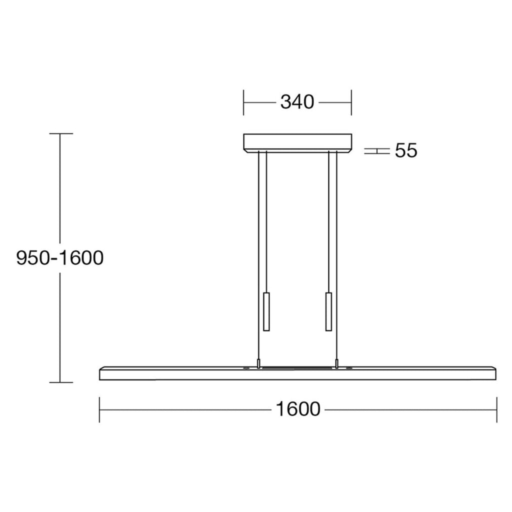 LED pendellampe Leonora opp/ned dimbar massivtre 160 cm eik detalj av treverk