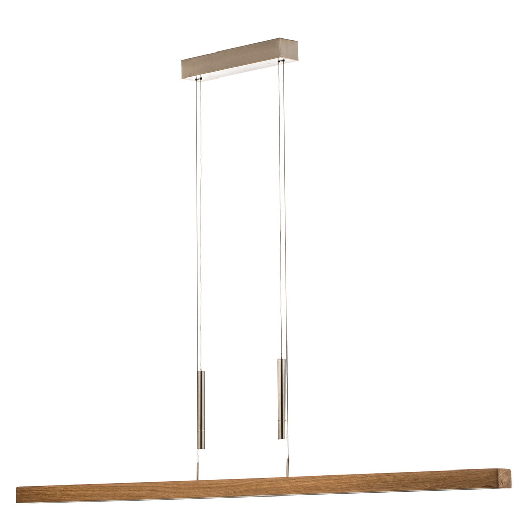 LED pendellampe Leonora opp/ned dimbar massivtre 160 cm eik montert i rom